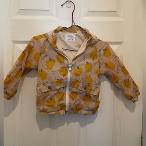 Toddler size 2-3 years Zara  Yellow Bell Pepper pattern rain jacket.